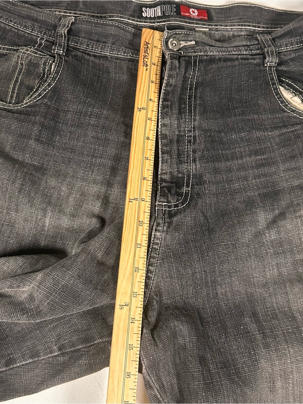 Baggy Southpole Denim Jeans RN82628 Y2K Skater Vintage 42 Fits: 44 X 33 Black - Picture 8 of 10